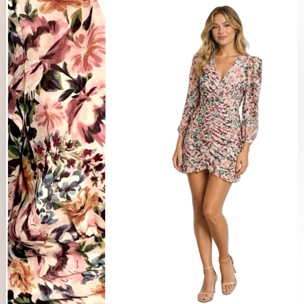 Astr the label, EUC Kimora dress Print Women's Dress rushed, Size M